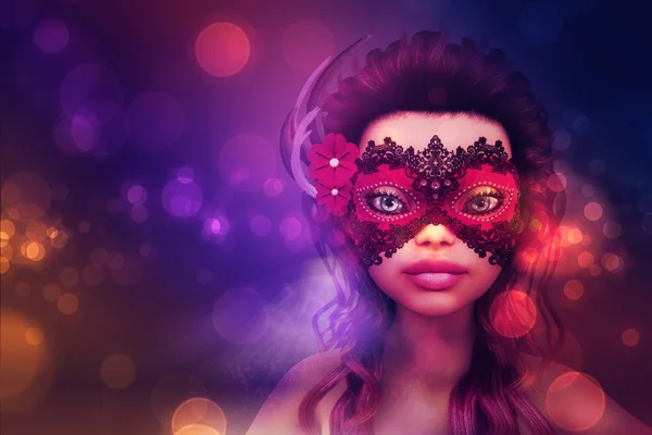 Ragazza in maschera — Foto Stock