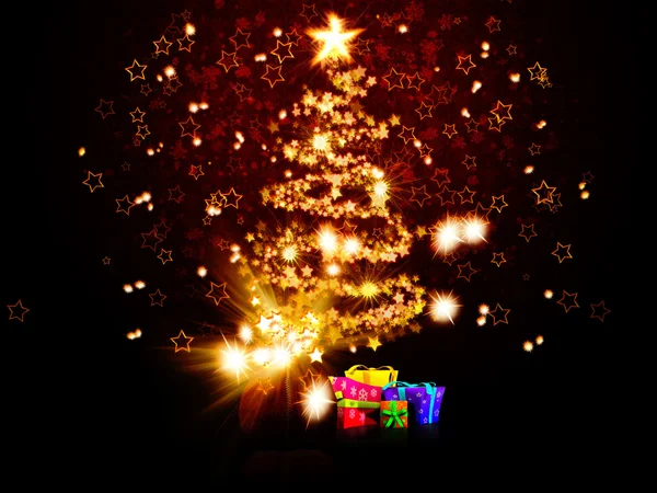 Árbol mágico de Navidad de las estrellas — Foto de Stock