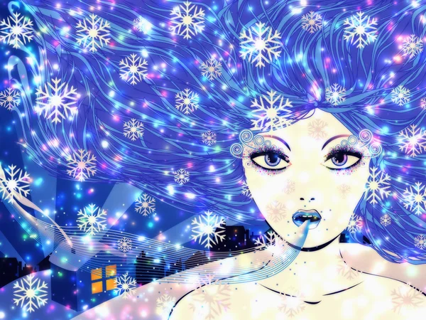 Fantasia inverno ragazza — Foto Stock