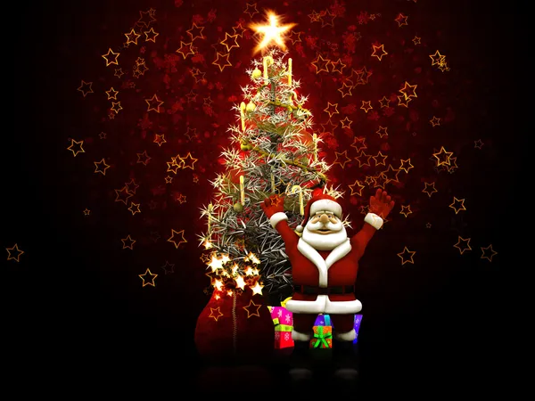 Санта-Клаус с поднятыми руками — стоковое фото