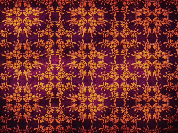 Grunge yellow pattern on purple background — Stock Photo, Image