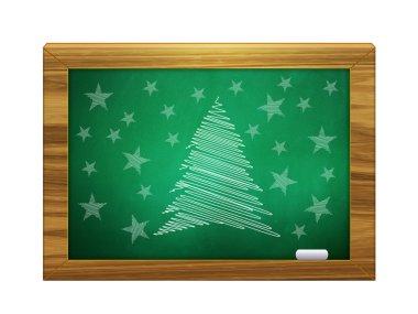 yeşil kartı üzerindeki Noel ağacı