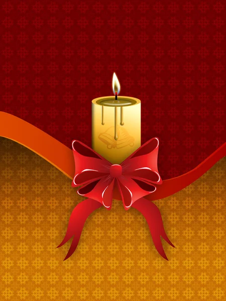 Карточка с праздничной свечой — стоковое фото