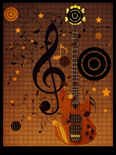 Vintage music guitar background — Stock Photo, Image