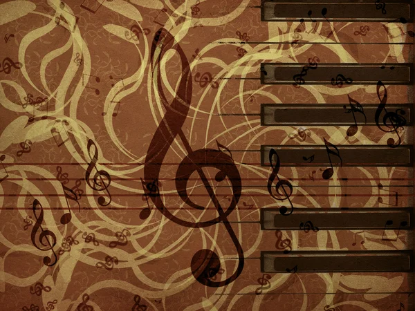 Music floral background — Stock Photo, Image