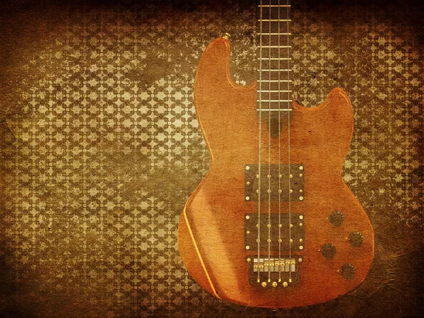 Música vintage guitarra fundo — Fotografia de Stock