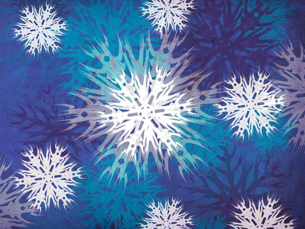 Винтажные снежинки синий фон — стоковое фото