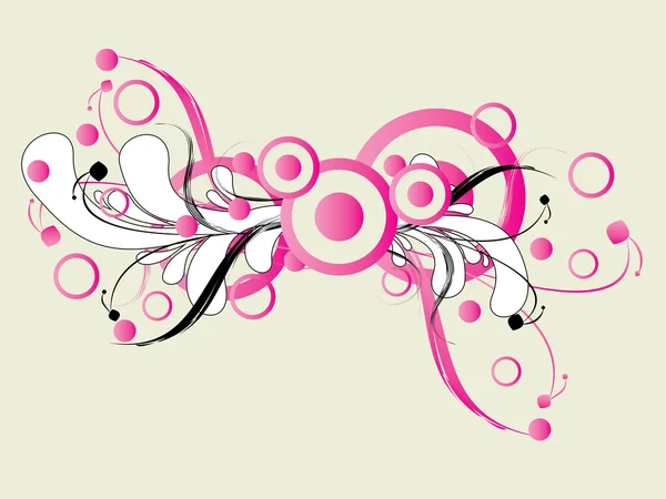 Ornement rose avec floral — Image vectorielle