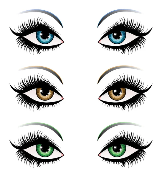 Woman eyes in different color — Stock Vector