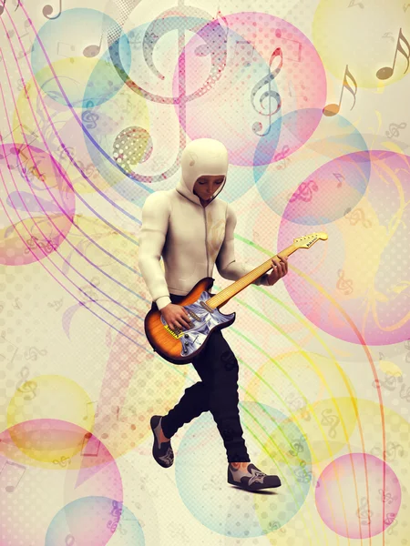 Фанки-гитарист — стоковое фото