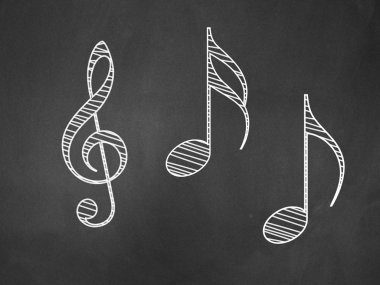 yazı tahtası üzerinde notlar müzik