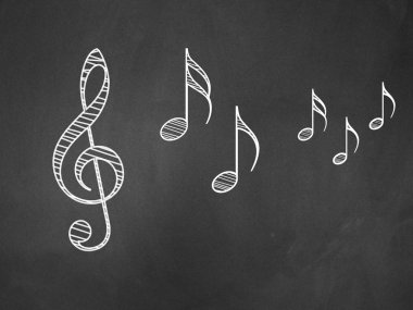 yazı tahtası üzerinde notlar müzik