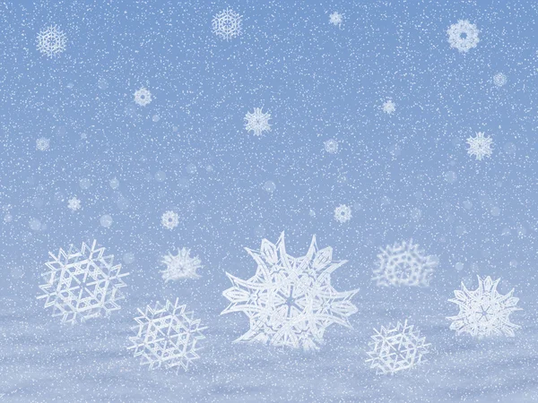 Snow with snowflakes — Stock Photo, Image