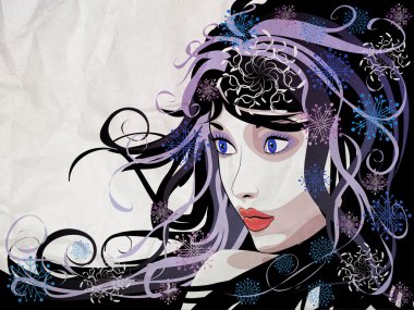 soyut grunge kış kız