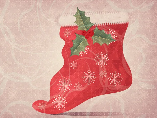 Vintage Christmas sock background — Stock Photo, Image