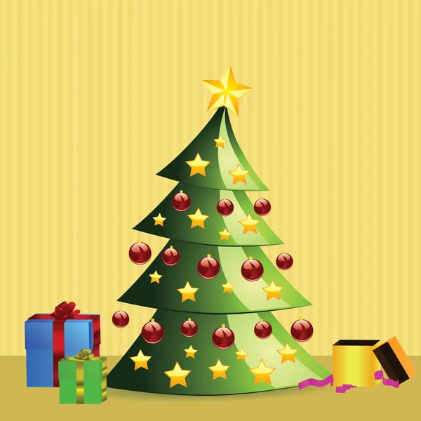 Árbol de Navidad con regalos — Archivo Imágenes Vectoriales