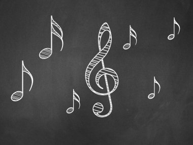 yazı tahtası üzerinde notlar müzik