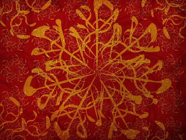 复古红色花卉装饰 — 图库照片