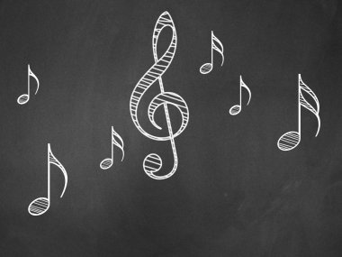 yazı tahtası üzerinde notlar müzik