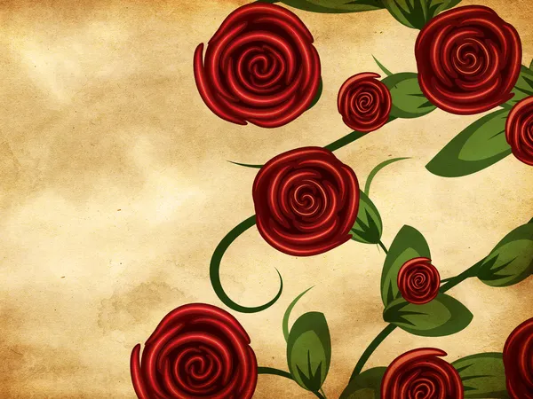Τριαντάφυλλα σε χαρτί grunge — Φωτογραφία Αρχείου