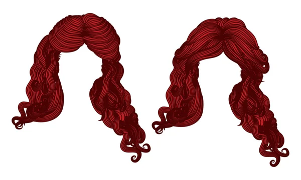 Cabello rizado de color rojo — Vector de stock