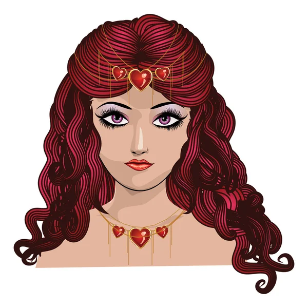 Princess of hearts — Stock Vector