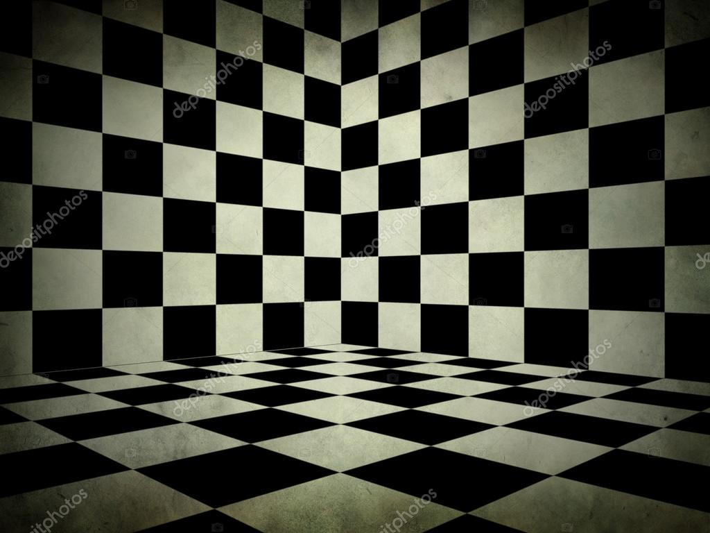 Black and white check room — Stock Photo © artshock 17998787