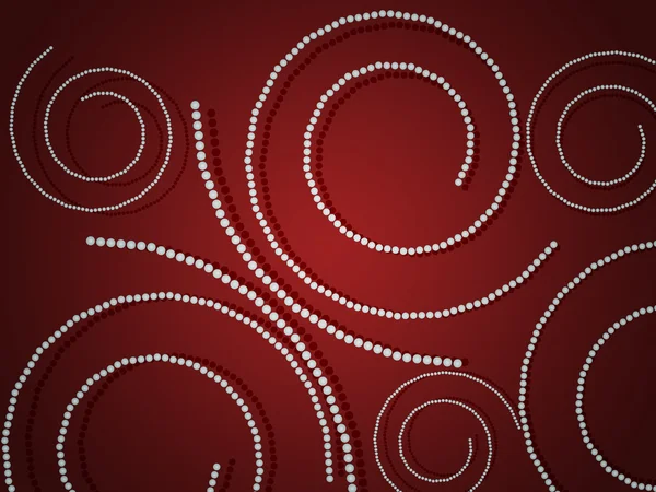 Perlen auf rotem Hintergrund — Stockfoto