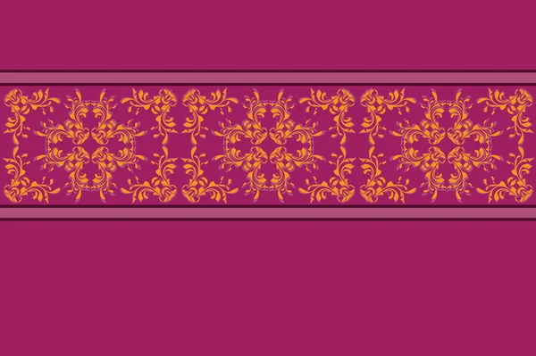 Patrón púrpura con encaje de flor amarilla — Archivo Imágenes Vectoriales