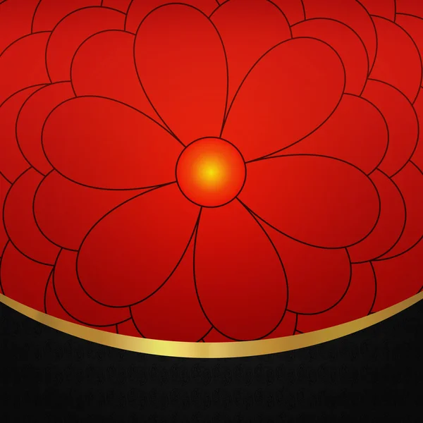 Inbjudningskort med röd blomma — Stockfoto
