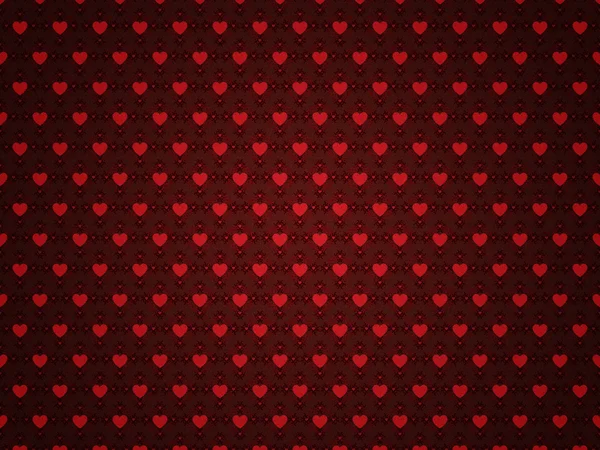 Grunge red pattern with hearts — Stock Photo, Image
