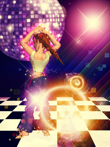 Girl on dance floor — Stock Photo, Image