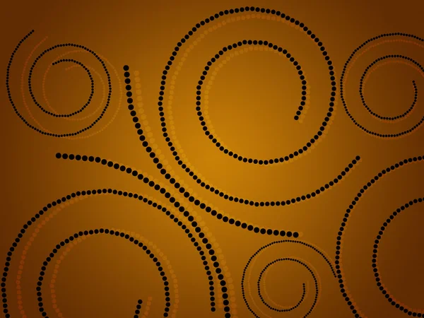 Swirls from circles on yellow background — Stock Photo, Image