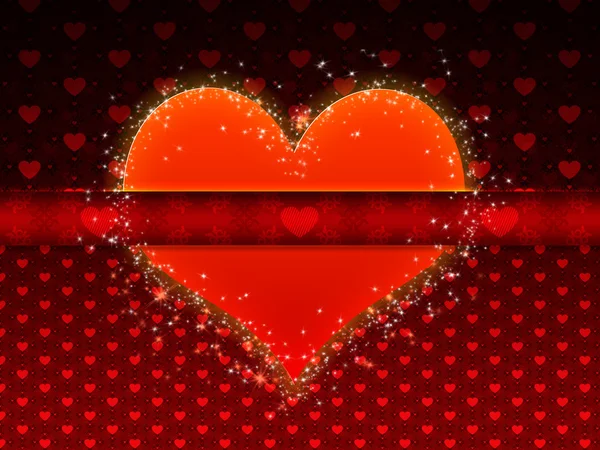 Red pattern with big heart — Stock Photo, Image