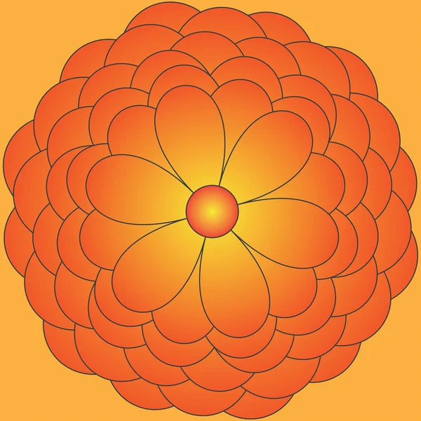 Flor naranja grande — Vector de stock