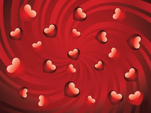 Блестящие красные сердца — стоковый вектор