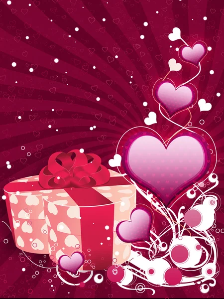 Fondo de San Valentín con caja regalo —  Fotos de Stock