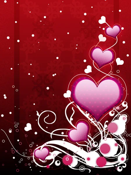 Corações cor de rosa e floral — Fotografia de Stock