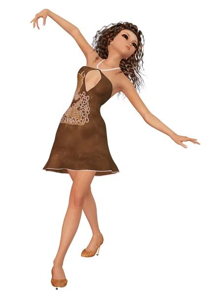 Taniec dziewczyna brunetka — Zdjęcie stockowe