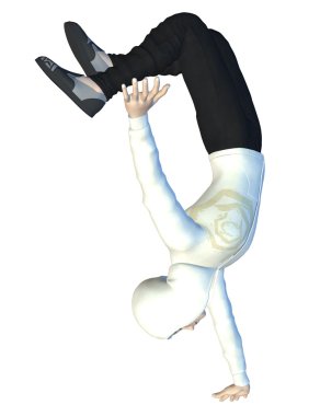 3D man in een stap-springen