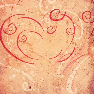 Grunge swirls ve süs taşları