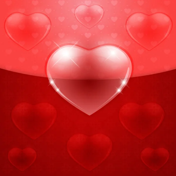 Prachtige rood hart achtergrond — Stockfoto