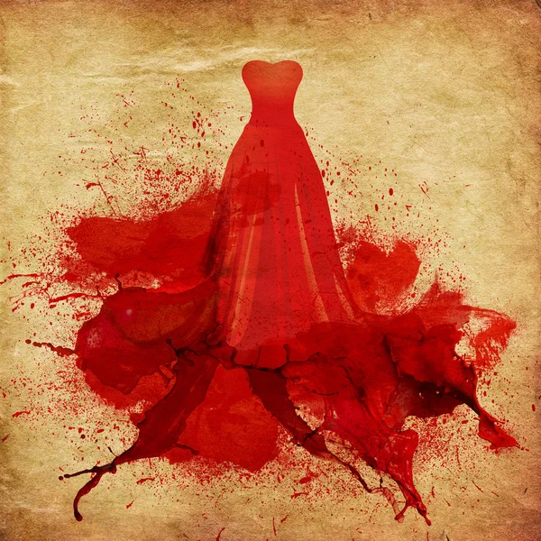 Painted red dress — Stock Photo, Image