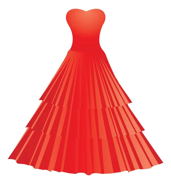 Rotes Kleid — Stockvektor