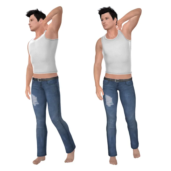 3d homem em jeans — Fotografia de Stock