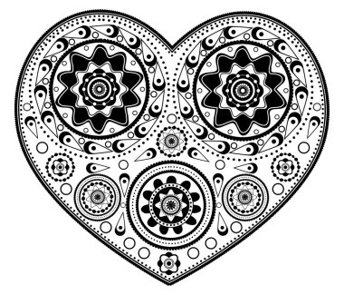 tek renkli kalp süsleme