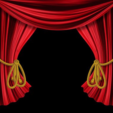 siyah arka plan üzerine perde açıldı