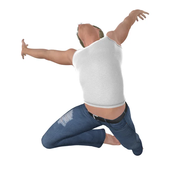 3d hombre en jeans — Foto de Stock