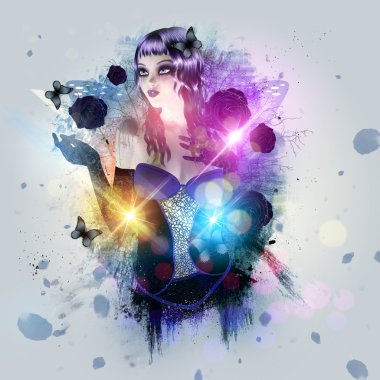 arka plan ile Gotik kız