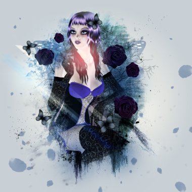 arka plan ile Gotik kız